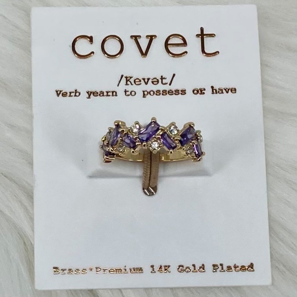 Covet - 7 - Nwt Gold Plated Purple Stones Ring